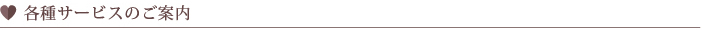各種サービスのご案内